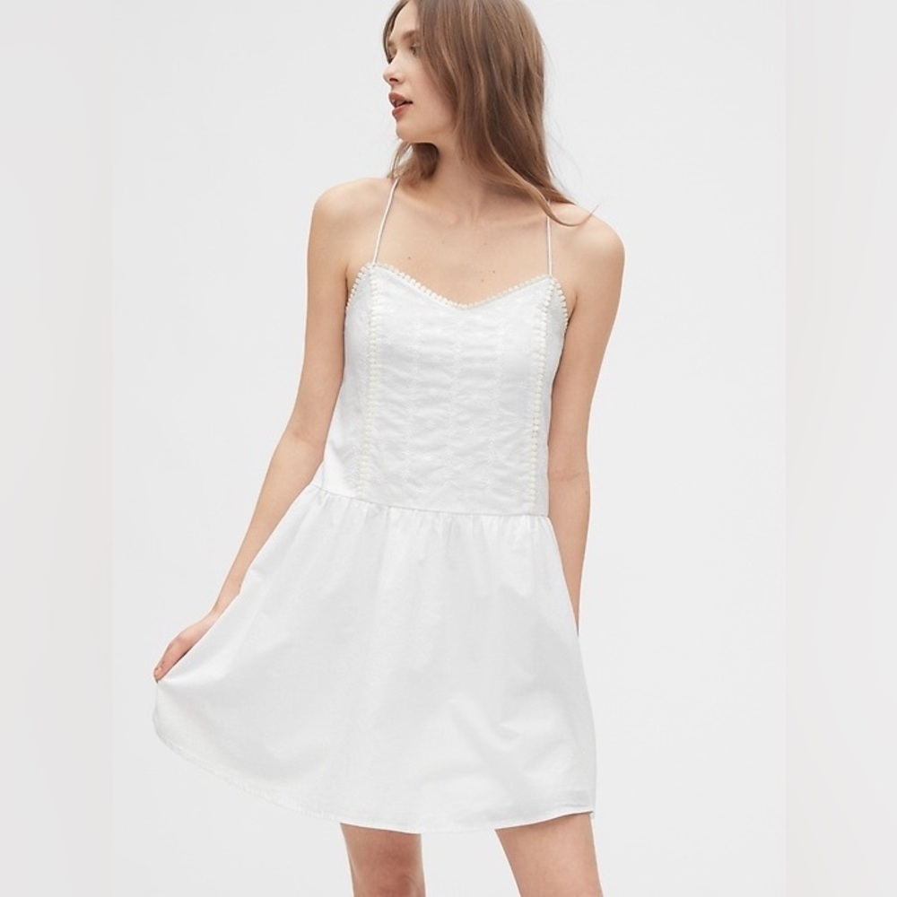 GAP White Mini Sundress with Spaghetti Straps